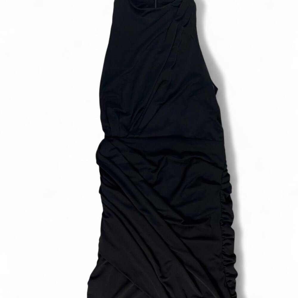 Le Chateau - Black ruched mini dress #minidress